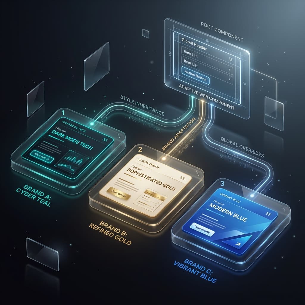 Same component adapting to 3 color schemes