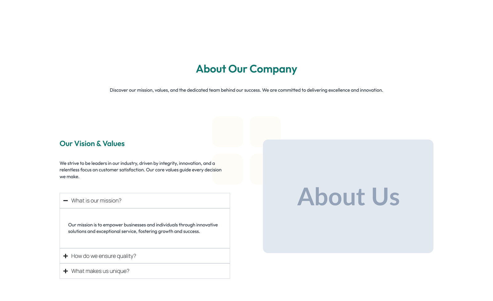 Split About with Image Left and Text and Icon-list Right 5 - Elementor component