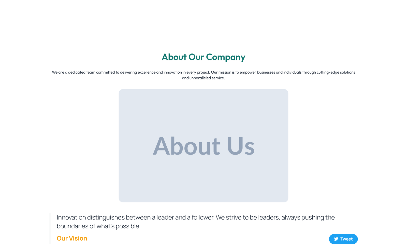 Centered About with Image, Counter Stats Row 9 - Elementor component