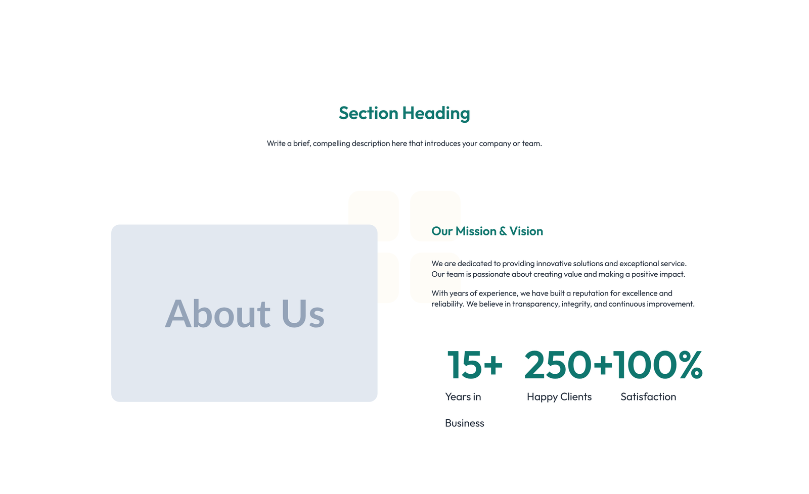 Split About with Image Left and Text and Icon-list Right 10 - Elementor component