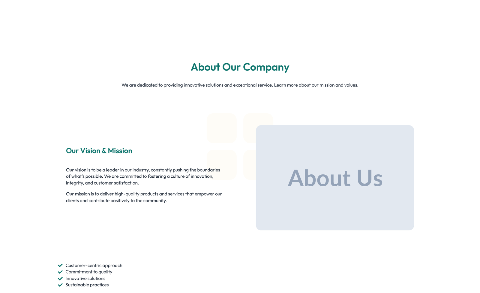 Split About with Image Left and Text and Icon-list Right 13 - Elementor component