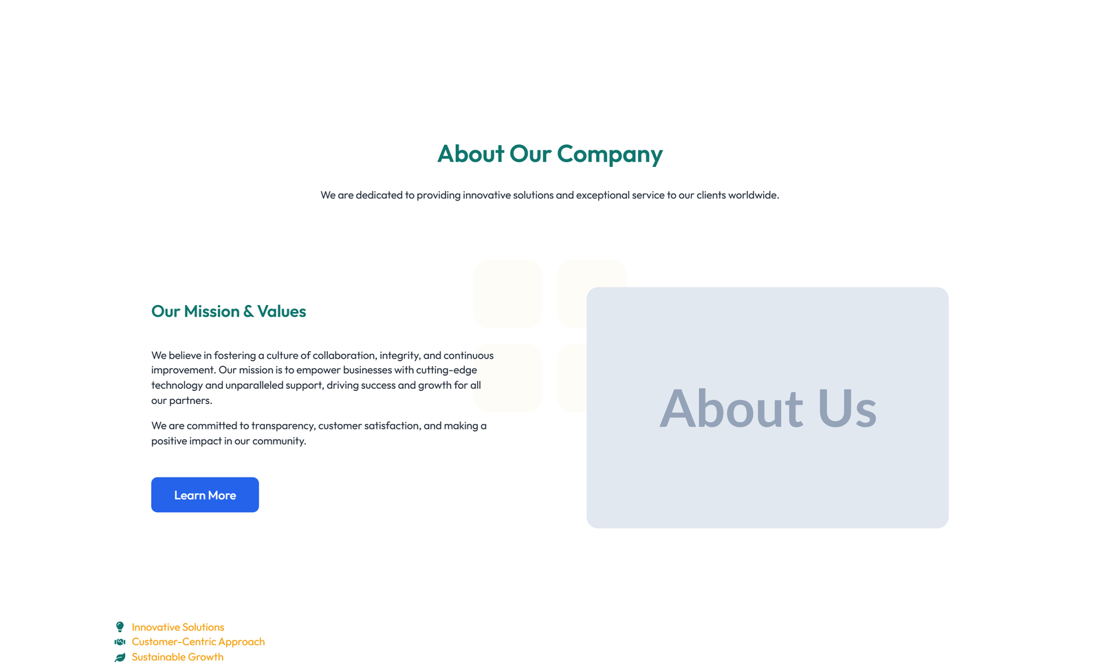 Split About with Text and CTA Left and Image Right 14 - Elementor component