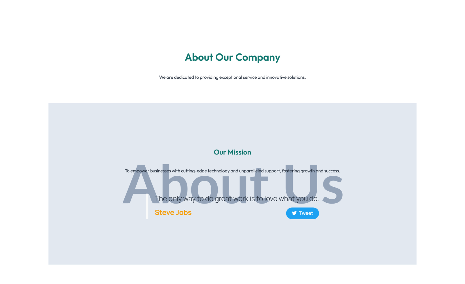 Centered About with Image, Counter Stats Row 18 - Elementor component