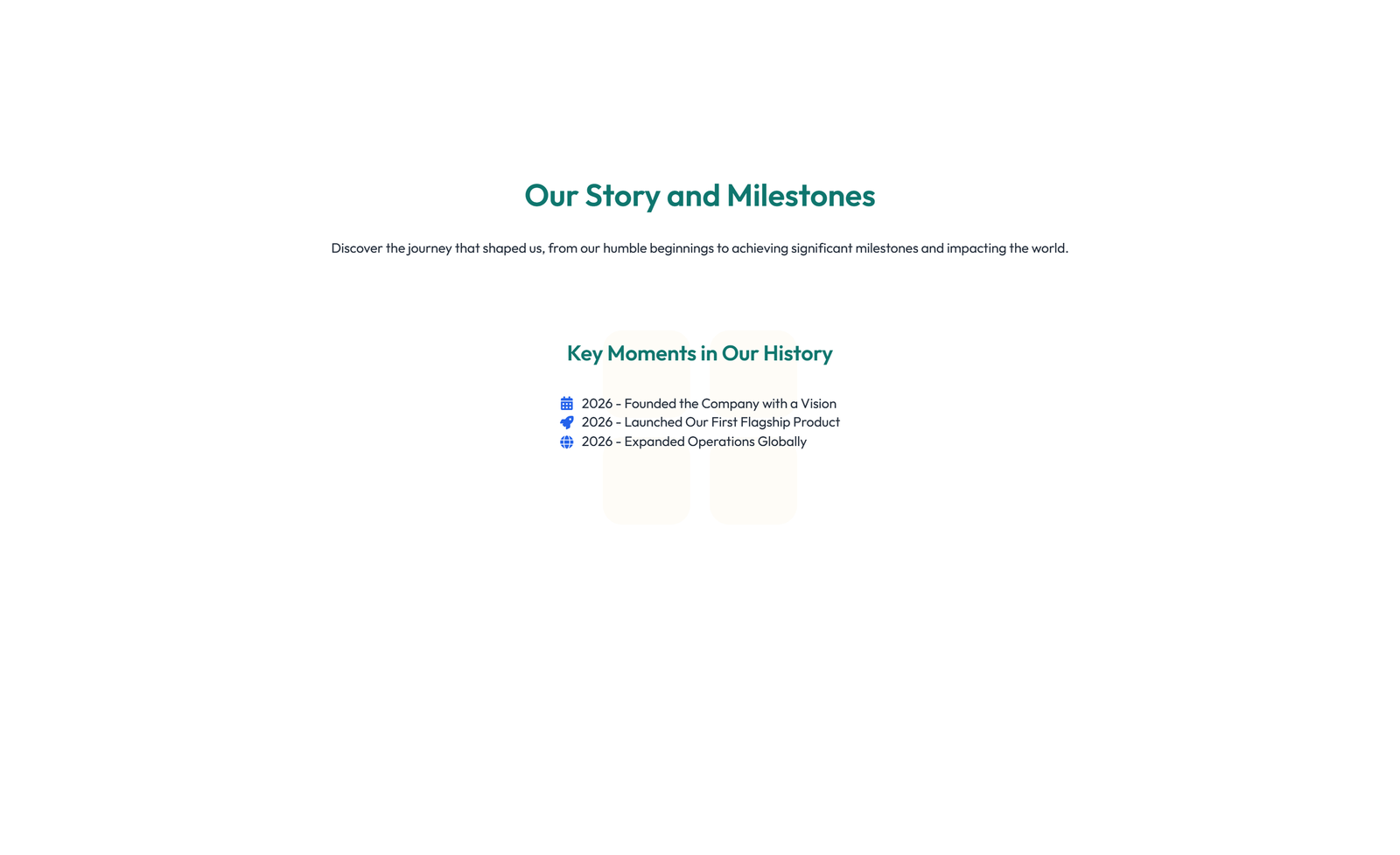 Screenshot of Centered About with Image, Counter Stats Row 25 - Elementor About Sections component