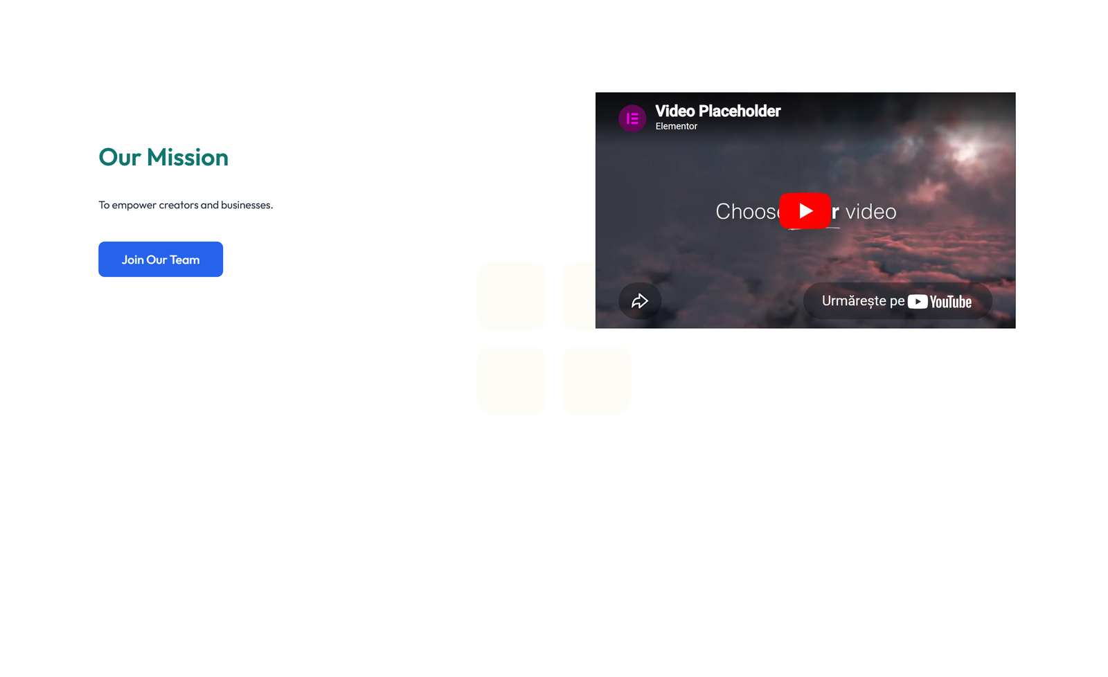 Split About with Text and CTA Left and Video Right 30 - Elementor component
