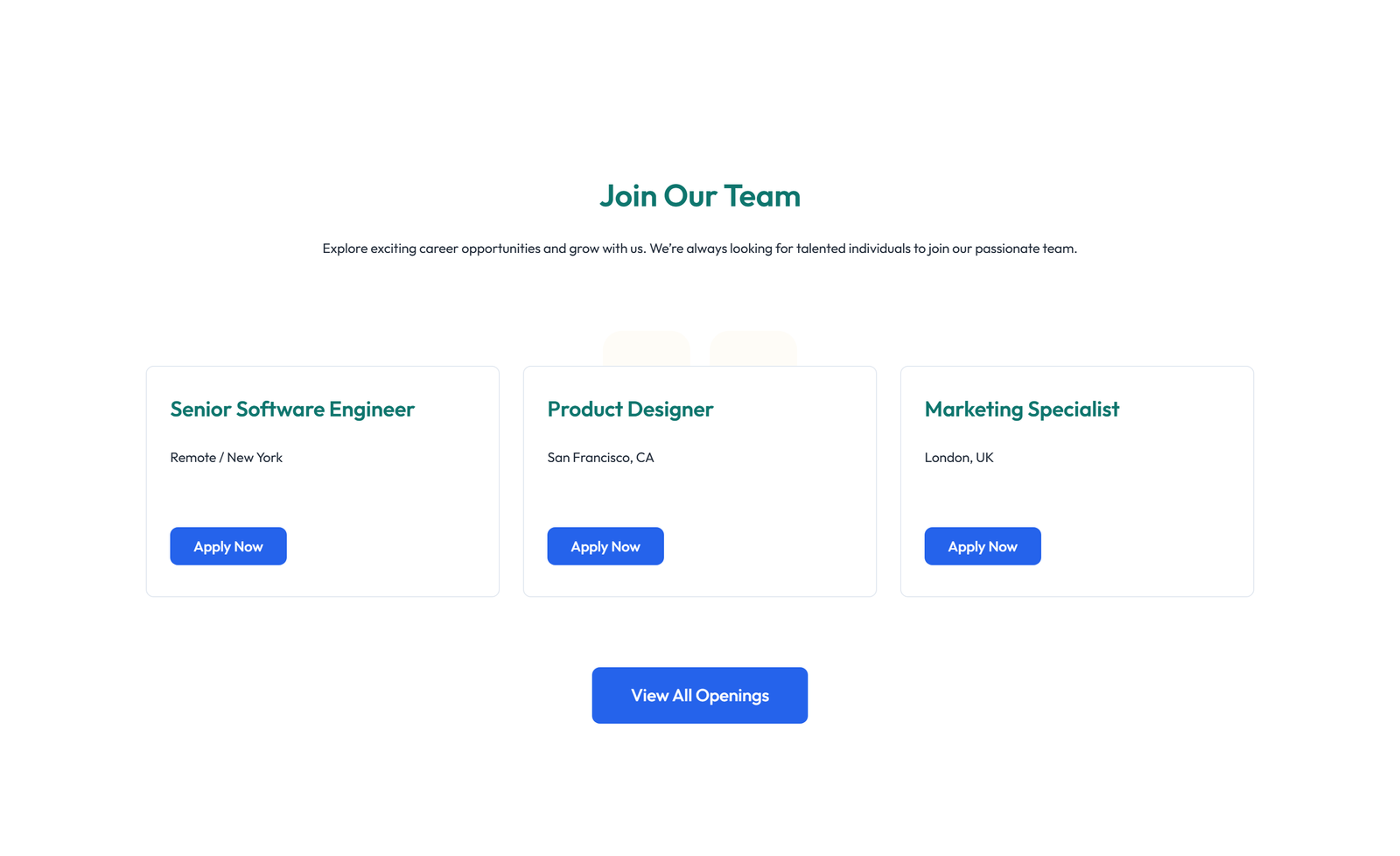 Screenshot of Careers Layout Style 2 - Elementor Careers / Jobs component
