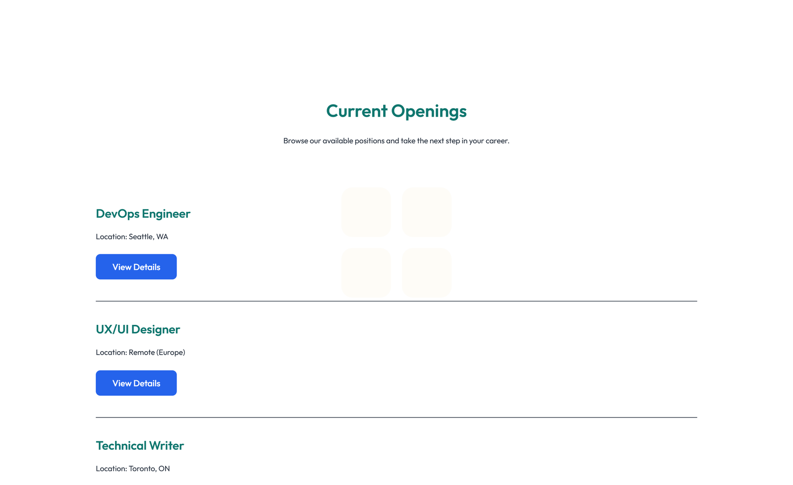 Screenshot of Careers Layout Style 4 3 - Elementor Careers / Jobs component