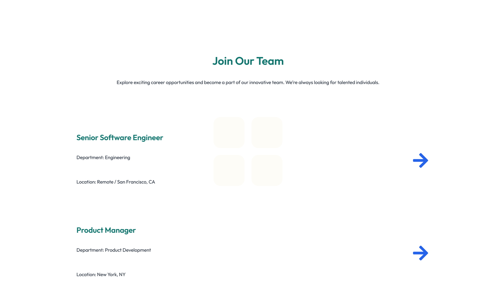 Screenshot of Careers Layout Style 3 5 - Elementor Careers / Jobs component