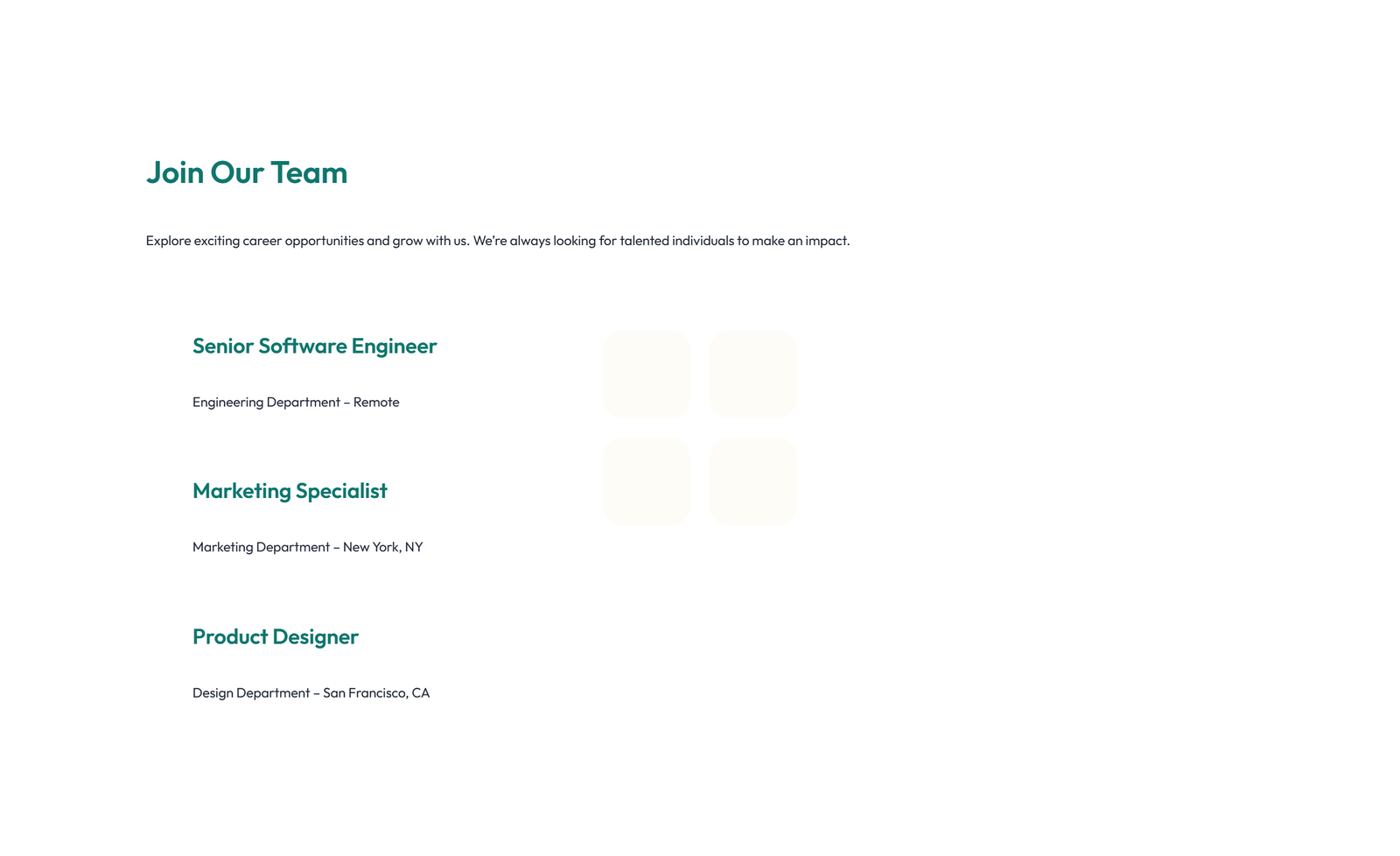 Screenshot of Careers Layout Style 5 5 - Elementor Careers / Jobs component