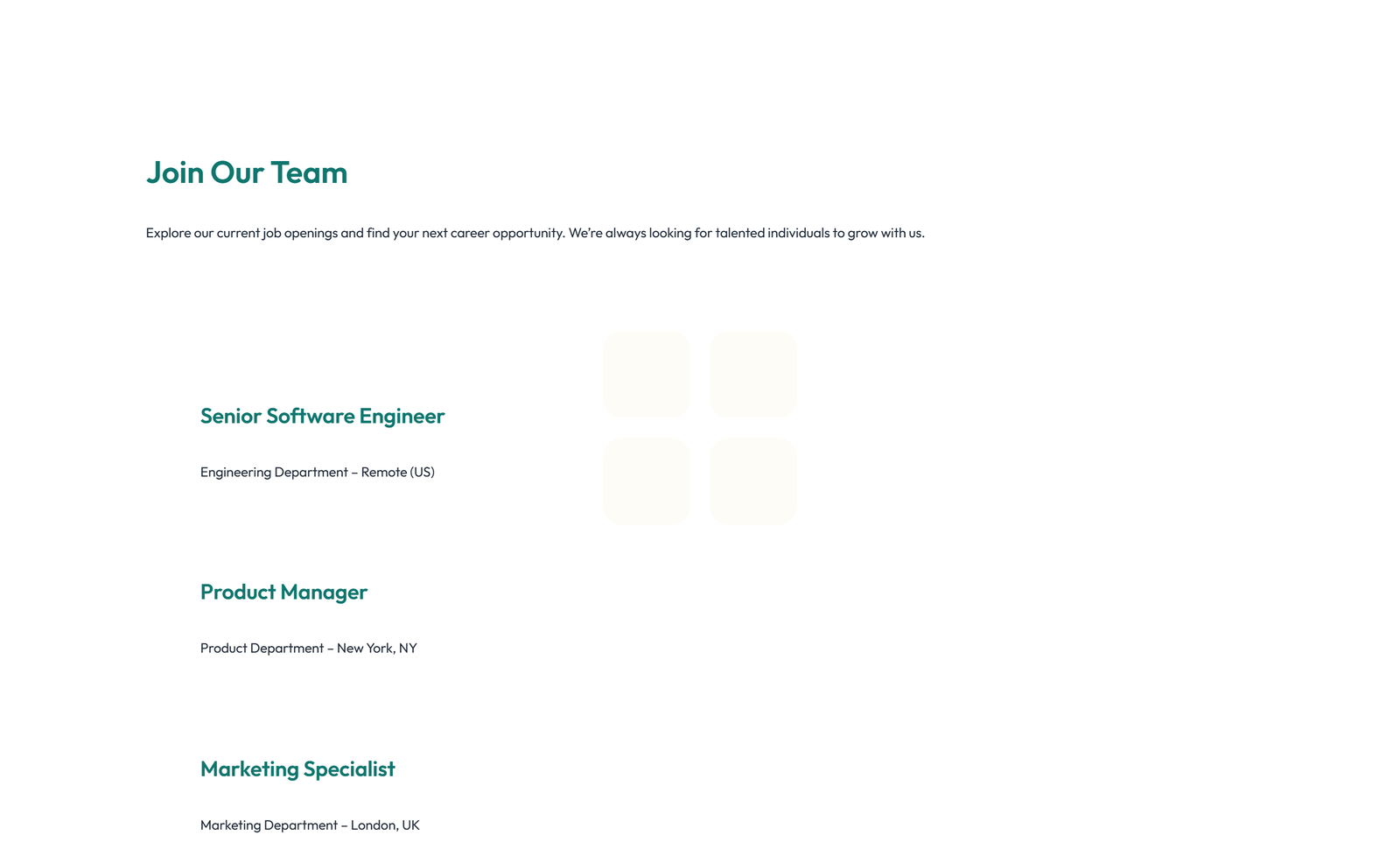 Screenshot of Careers Layout Style 3 6 - Elementor Careers / Jobs component