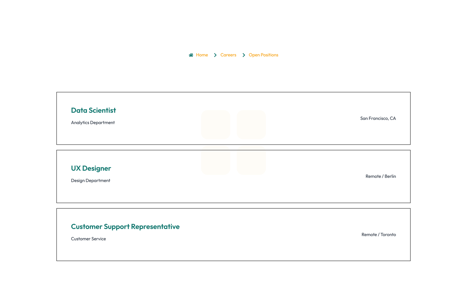 Screenshot of Careers Layout Style 6 7 - Elementor Careers / Jobs component