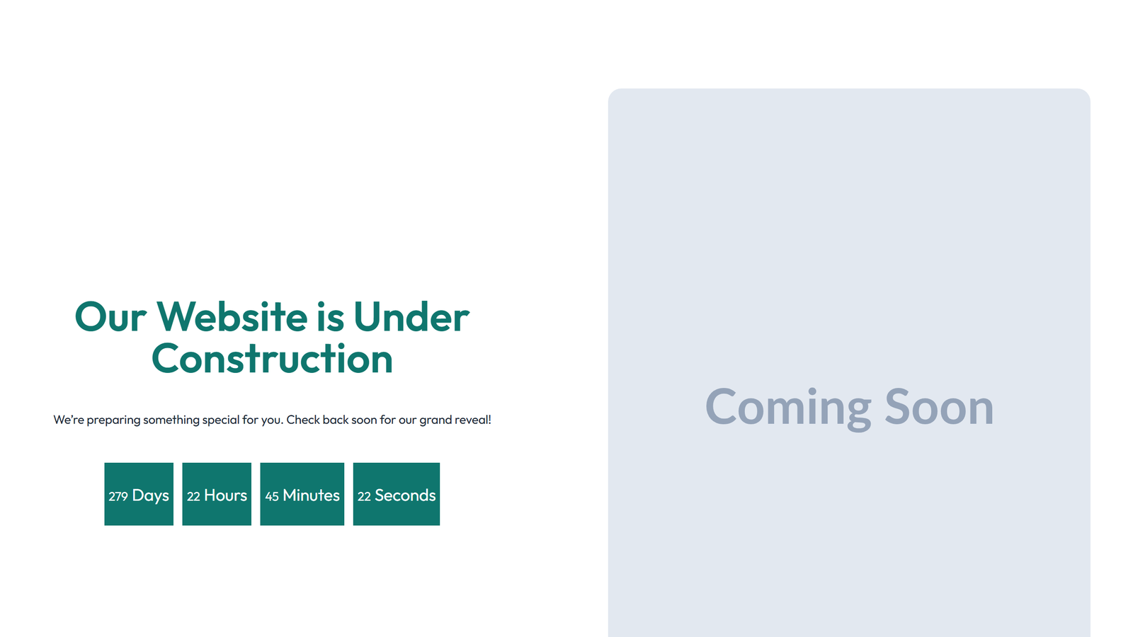 Coming Soon Design 3 6 - Elementor component