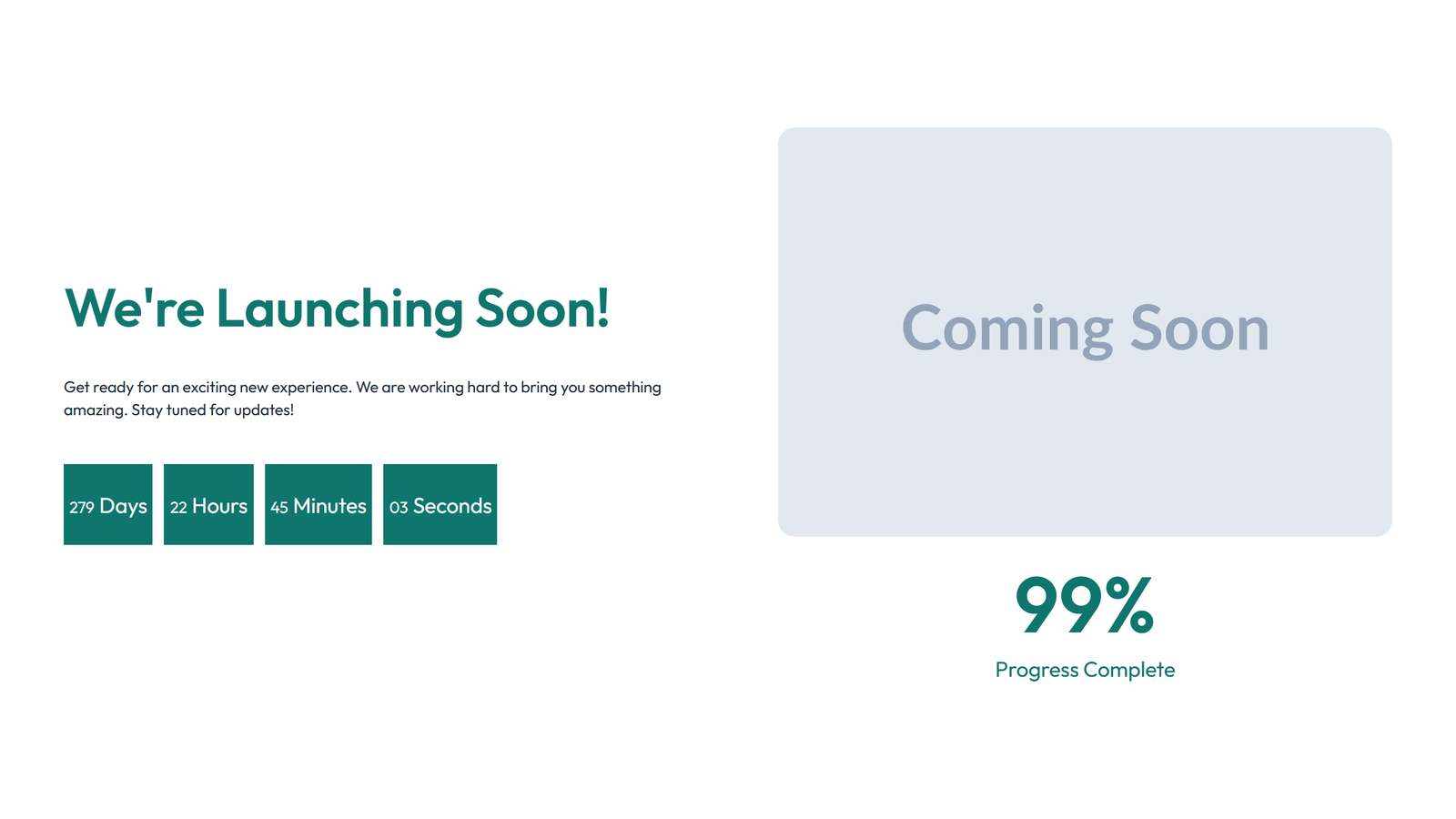 Coming Soon Design 5 6 - Elementor component
