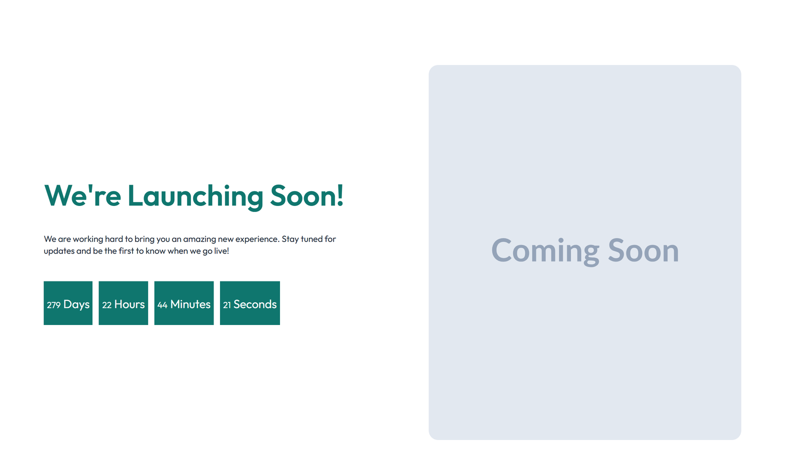Coming Soon Design 3 7 - Elementor component
