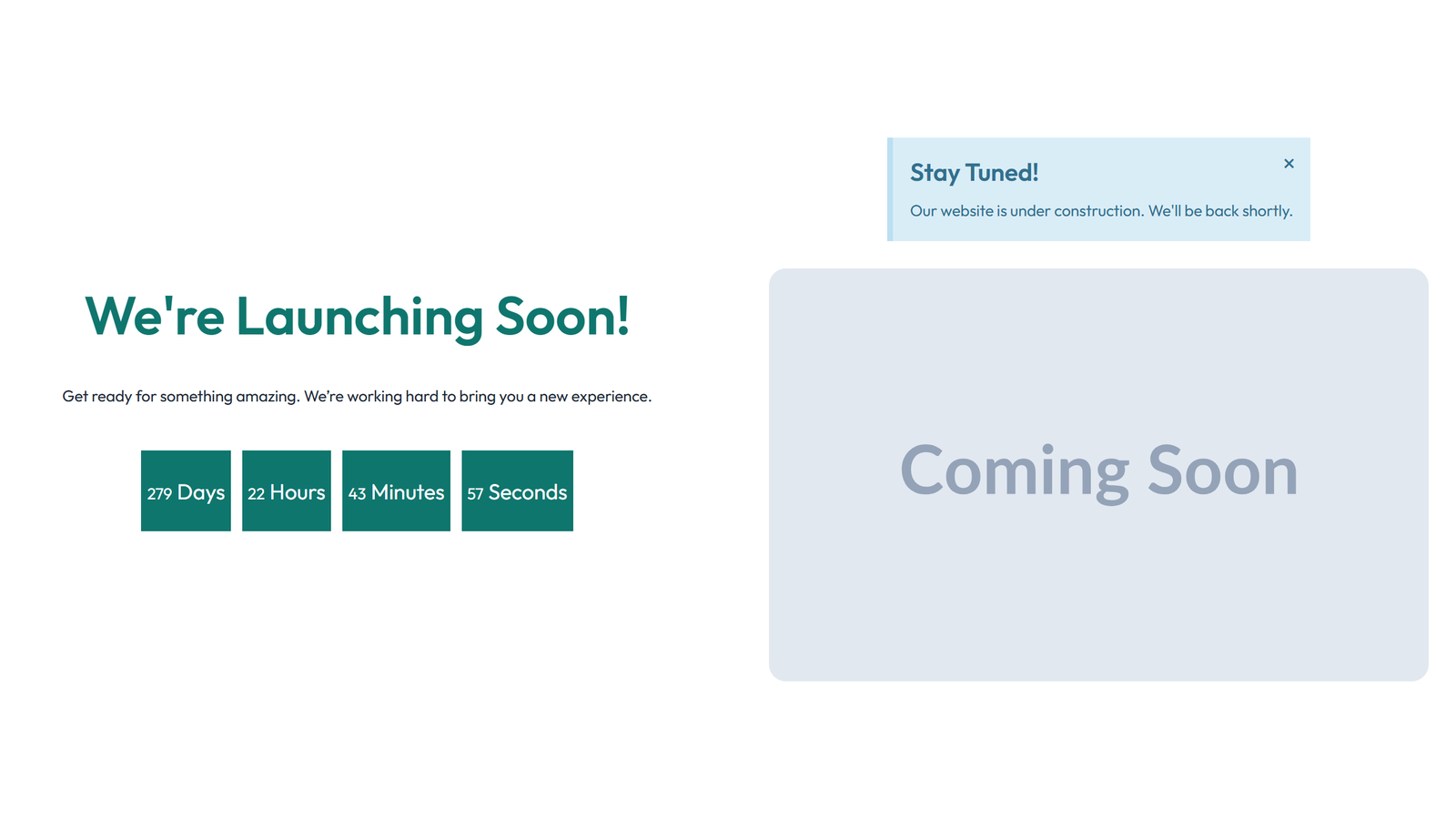 Coming Soon Design 5 7 - Elementor component
