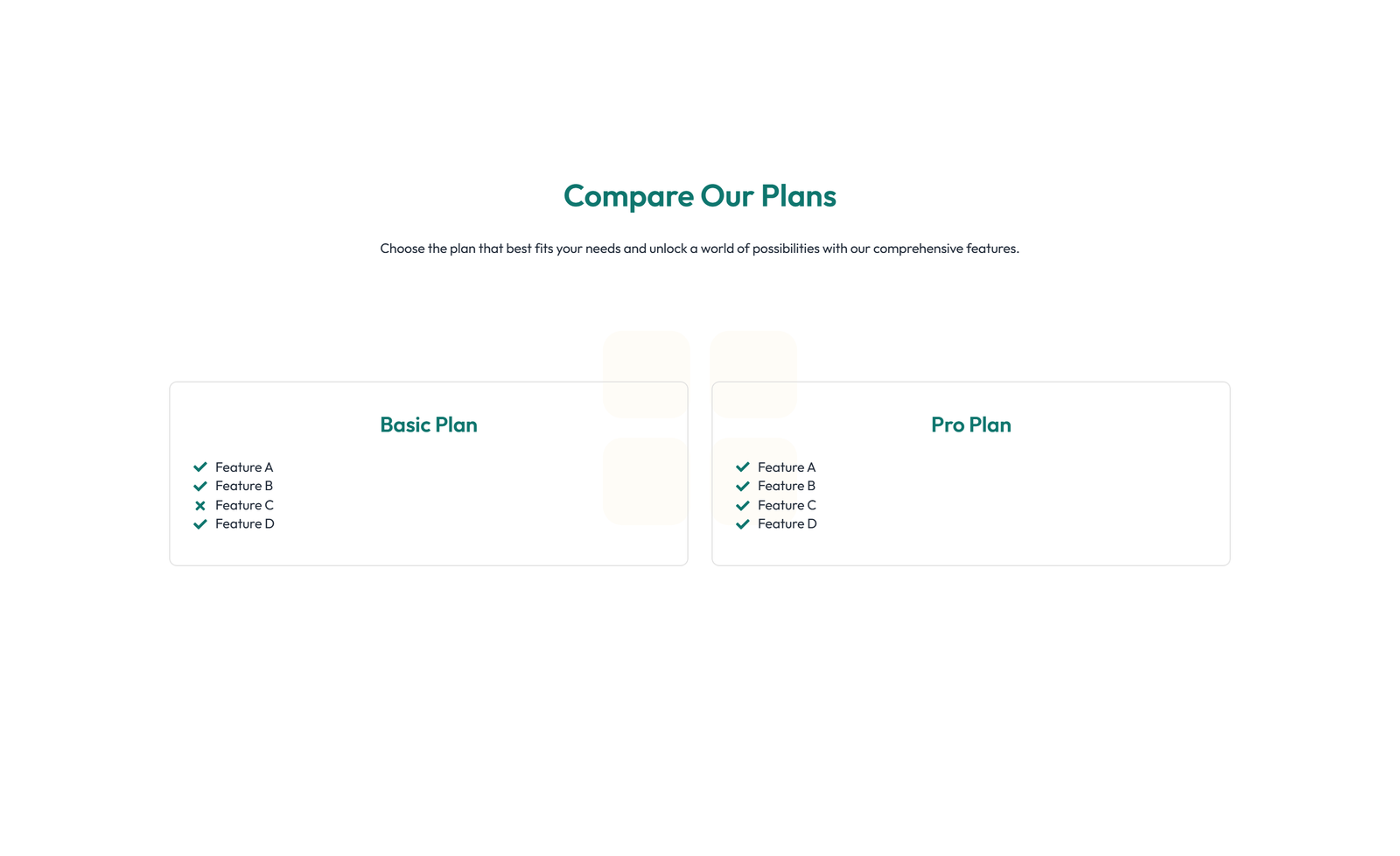 Screenshot of Comparison Layout Style 1 - Elementor Comparison Tables component