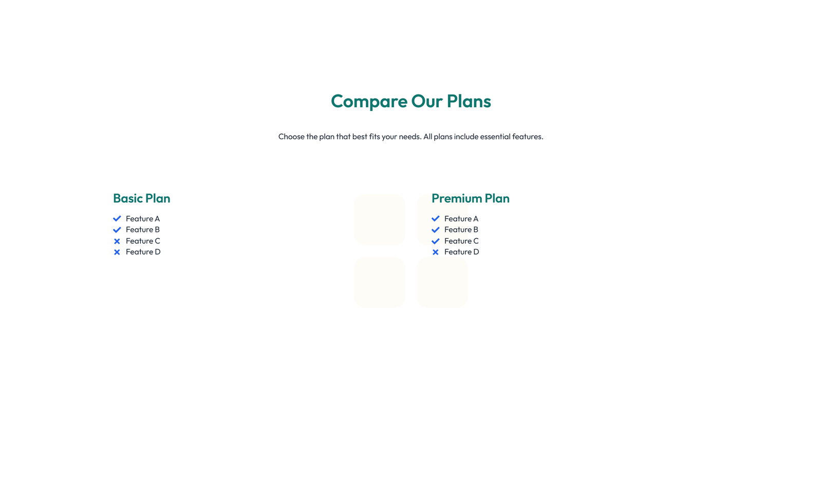 Screenshot of Comparison Layout Style 2 3 - Elementor Comparison Tables component