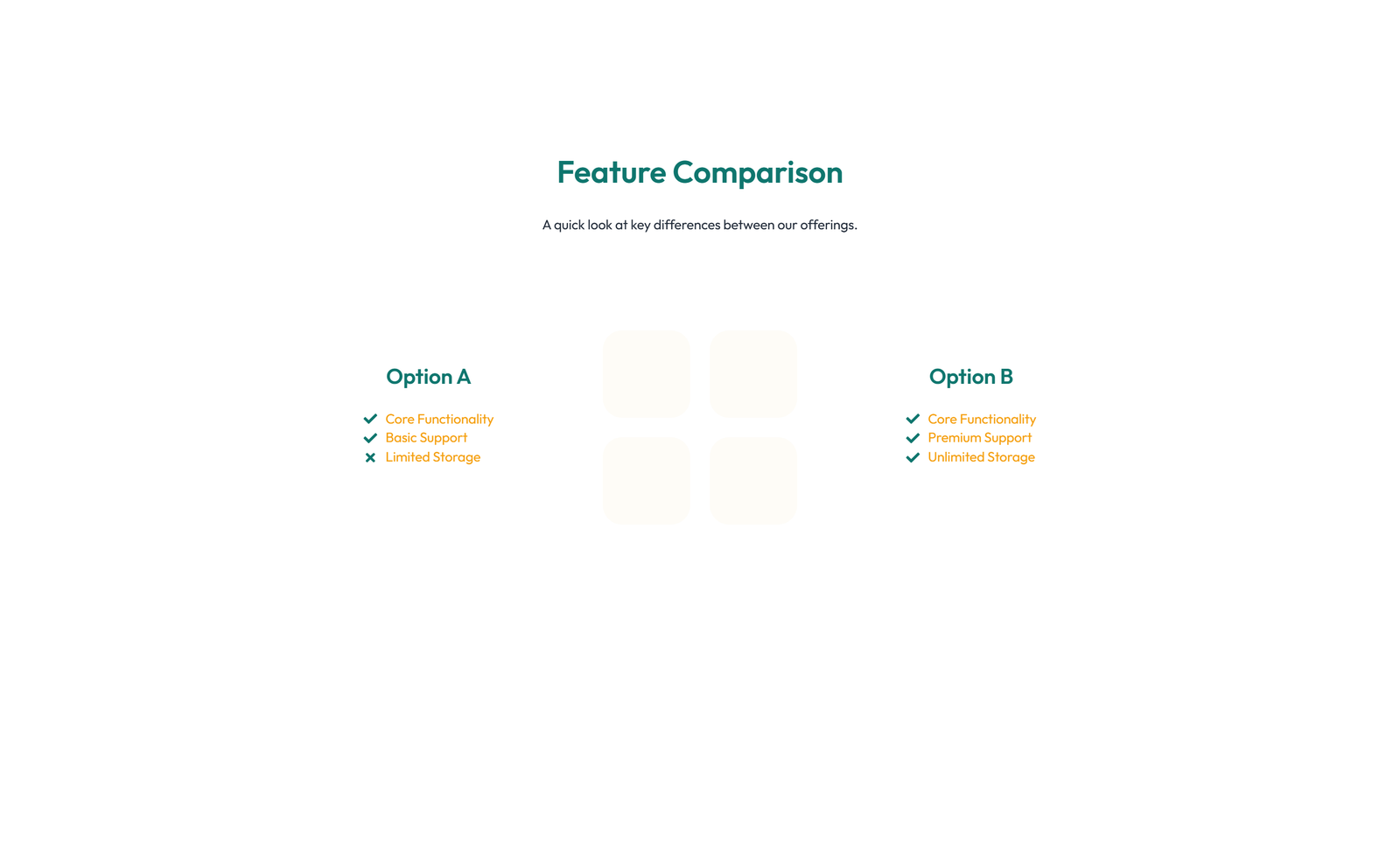 Screenshot of Comparison Layout Style 3 4 - Elementor Comparison Tables component