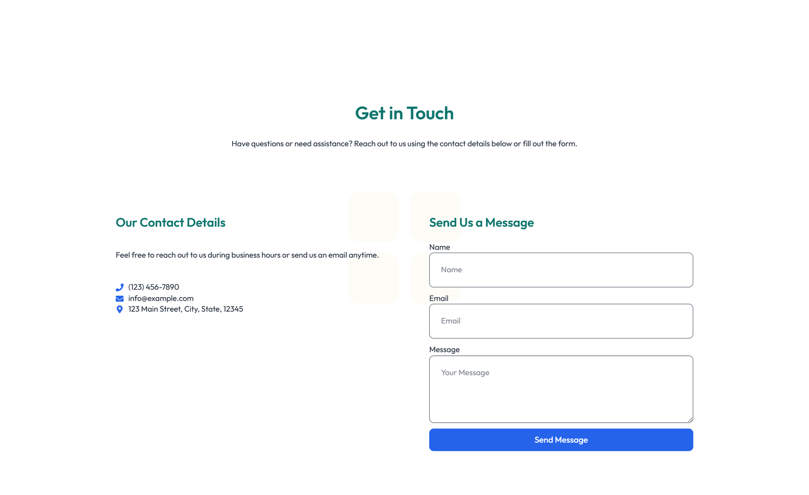 Screenshot of Split Contact with Info Left and Form Right 9 - Elementor Contact Sections component