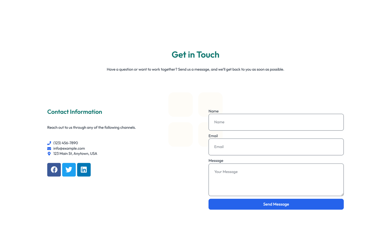Screenshot of Split Contact with Info Left and Image Right 9 - Elementor Contact Sections component