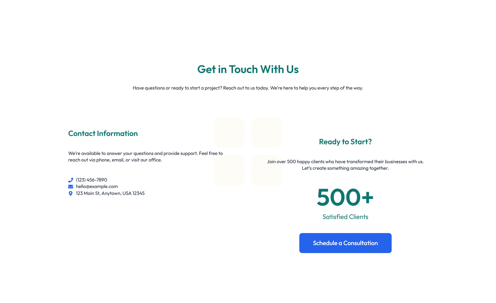 Screenshot of Split Contact with Info and Social Left and Map Right 10 - Elementor Contact Sections component