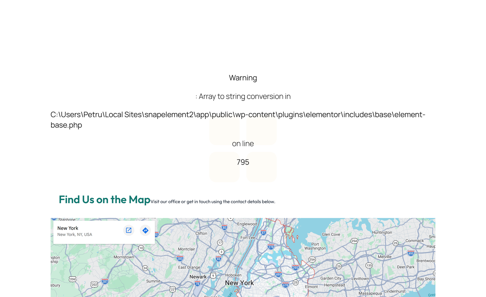 Split Contact with Info and Social Left and Map Right 11 - Elementor component