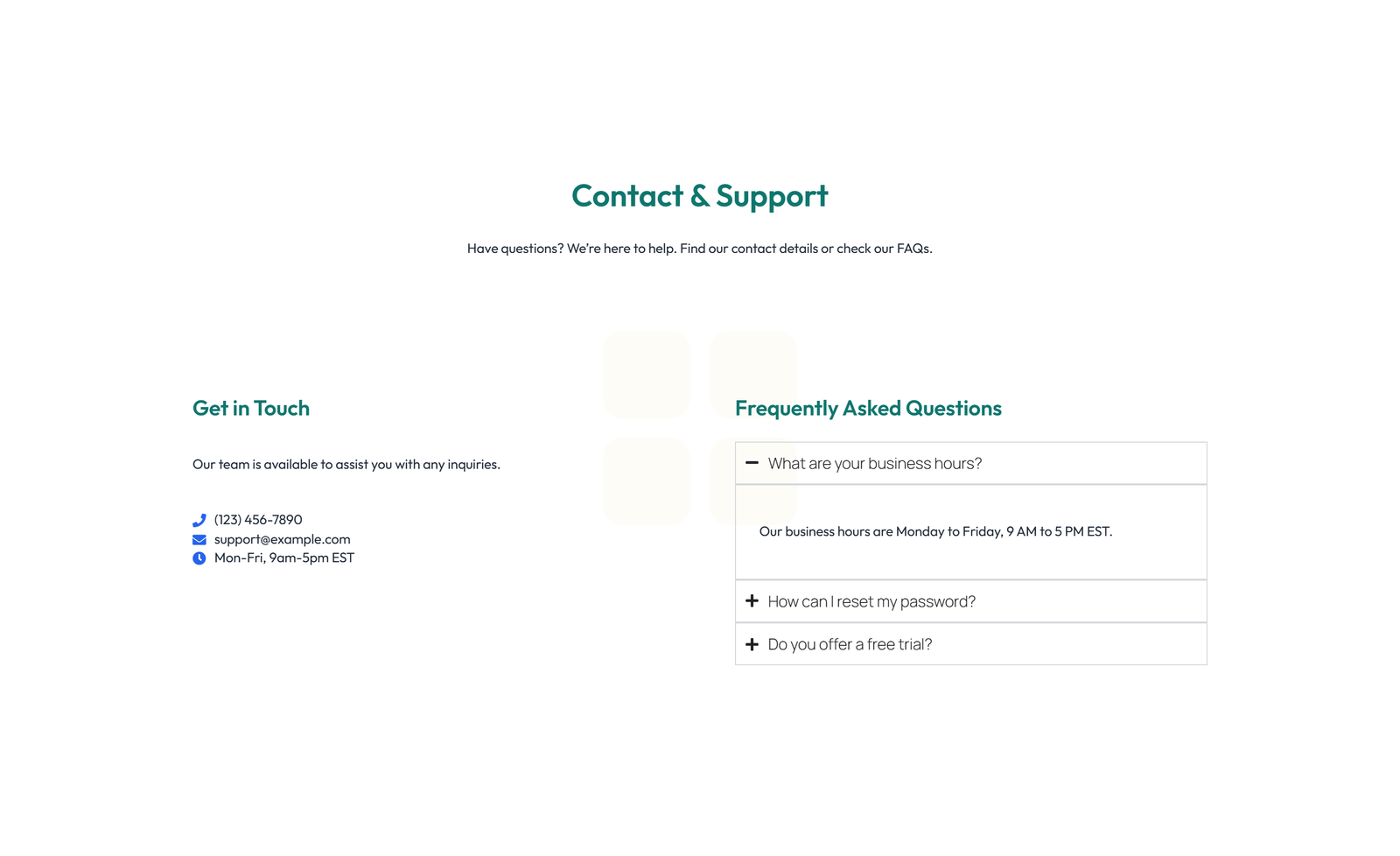 Screenshot of Split Contact with Info Left and Form Right 15 - Elementor Contact Sections component