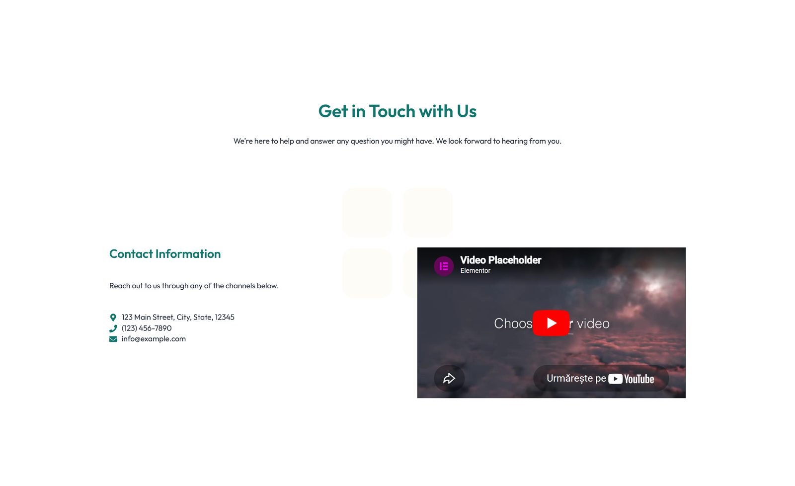 Split Contact with Info Left and Image Right 15 - Elementor component