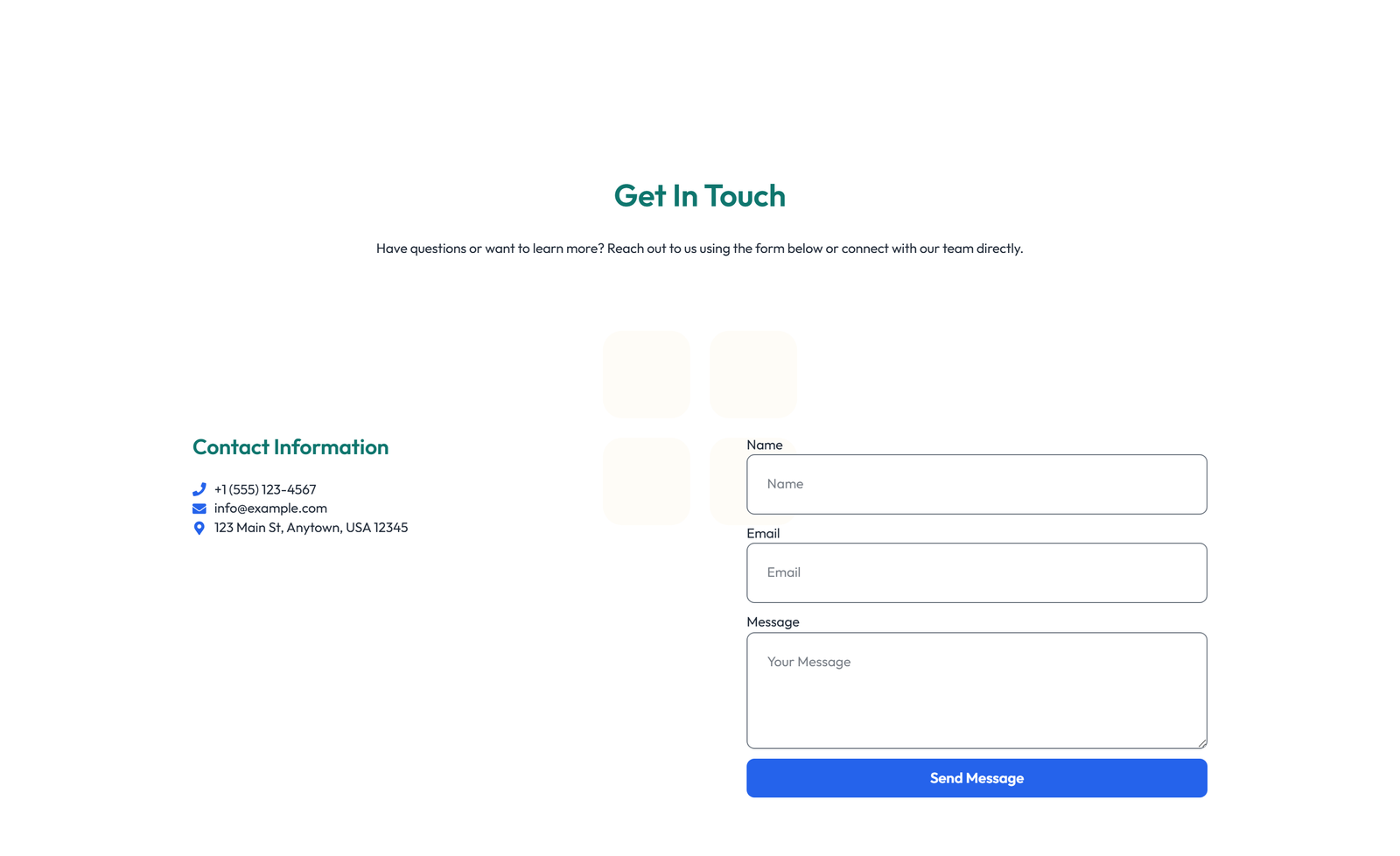Screenshot of Split Contact with Info Left and Image Right 16 - Elementor Contact Sections component