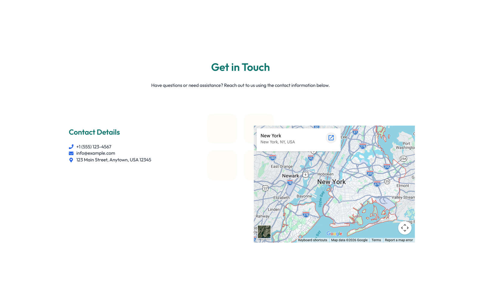 Split Contact with Info Left and Image Right 22 - Elementor component