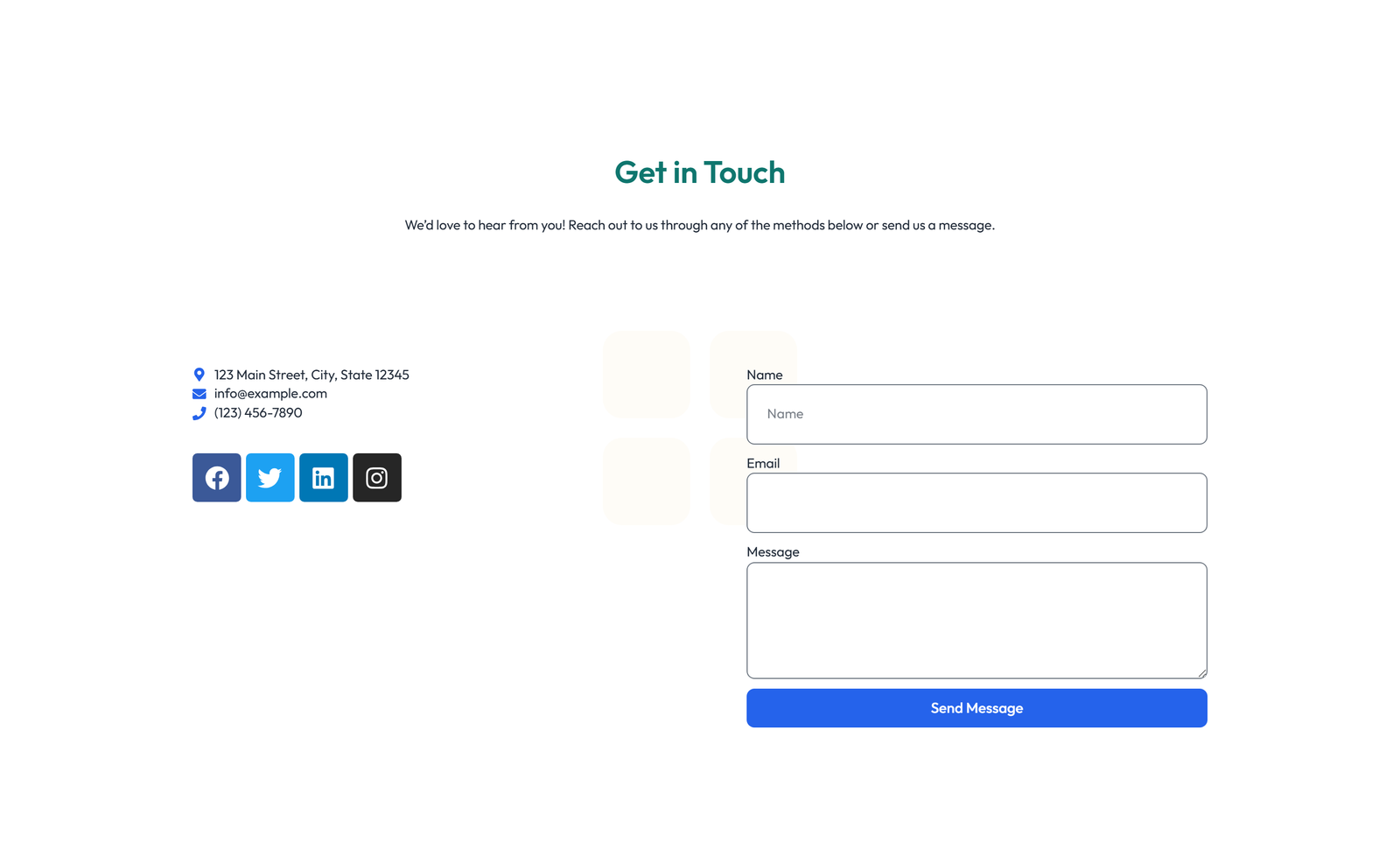 Screenshot of Split Contact with Info Left and Image Right 24 - Elementor Contact Sections component