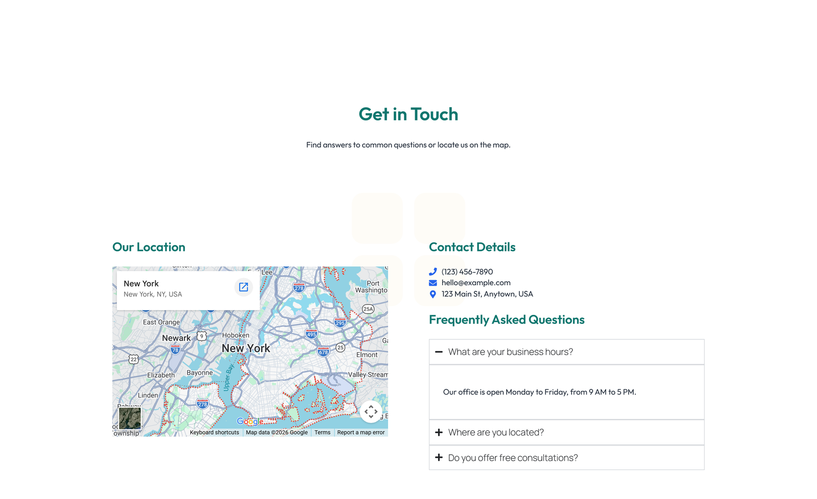 Split Contact with Info Left and Form Right 30 - Elementor component