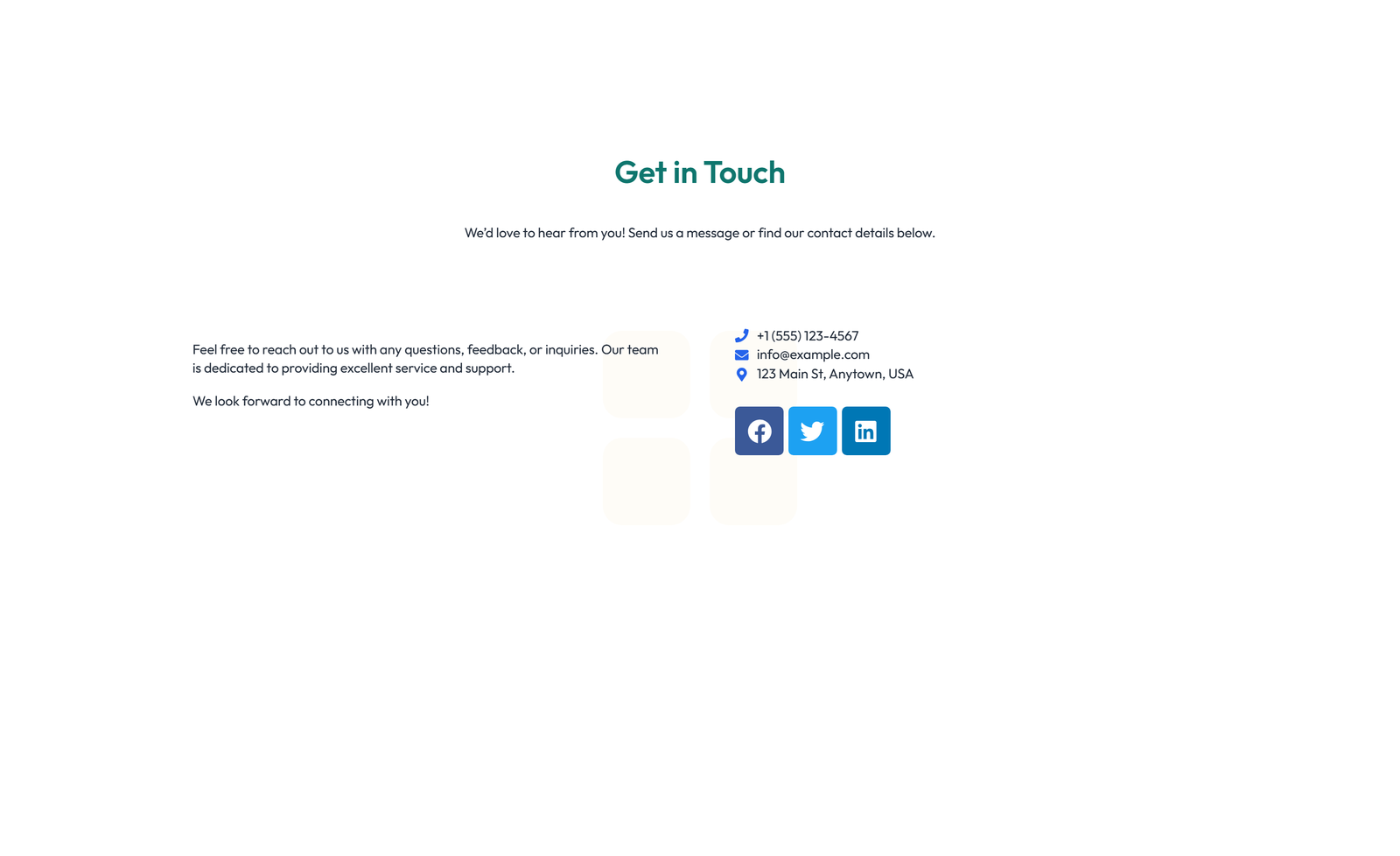 Screenshot of Split Contact with Info Left and Image Right 37 - Elementor Contact Sections component