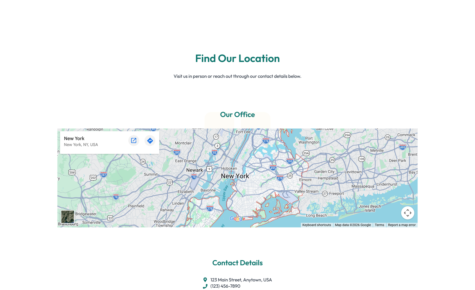 Centered Contact with Form, Info Below 38 - Elementor component