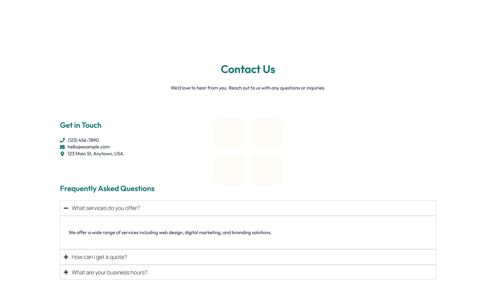 Screenshot of Split Contact with Info Left and Form Right 40 - Elementor Contact Sections component