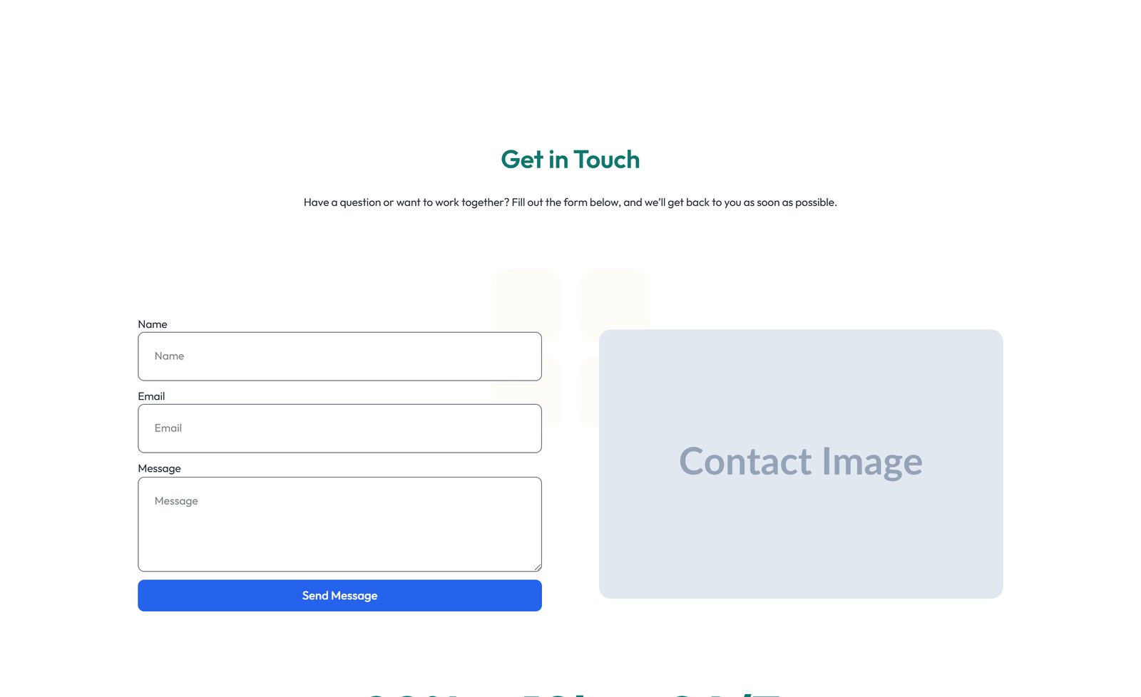 Centered Contact with Form, Info Below 45 - Elementor component