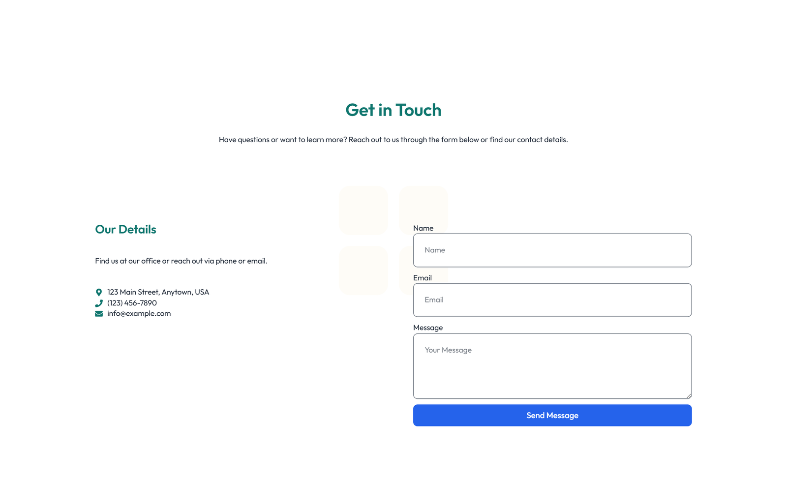 Screenshot of Split Contact with Info Left and Form Right 54 - Elementor Contact Sections component