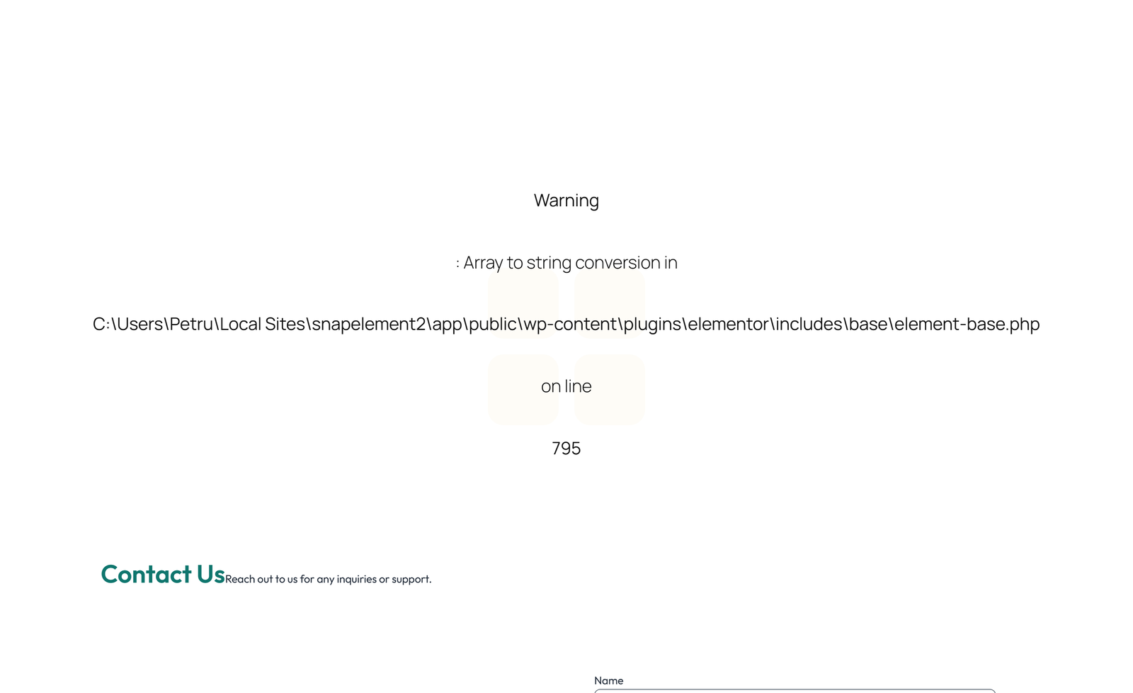 Screenshot of Split Contact with Info Left and Image Right 54 - Elementor Contact Sections component