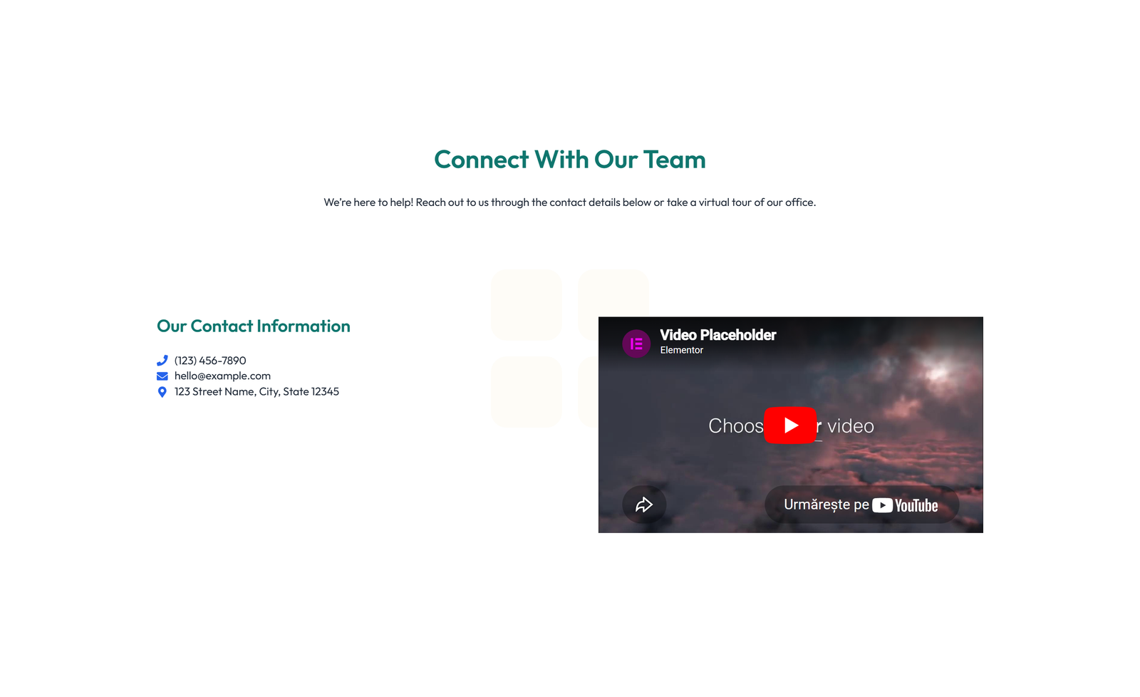 Split Contact with Info Left and Image Right 55 - Elementor component