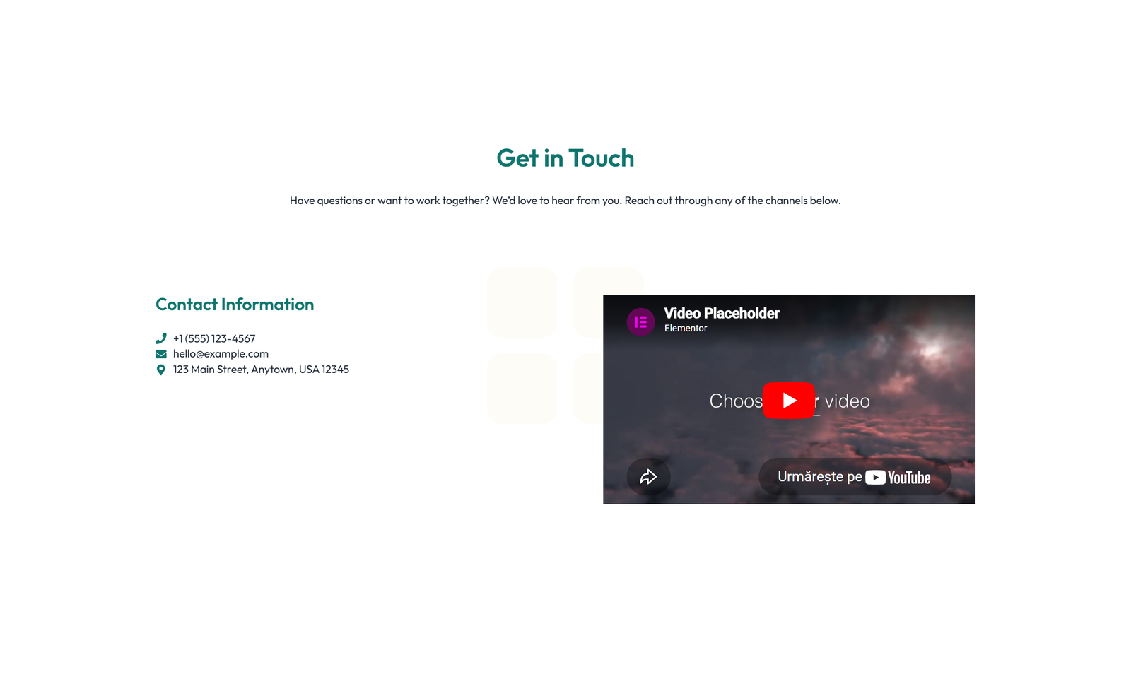 Split Contact with Info Left and Form Right 58 - Elementor component