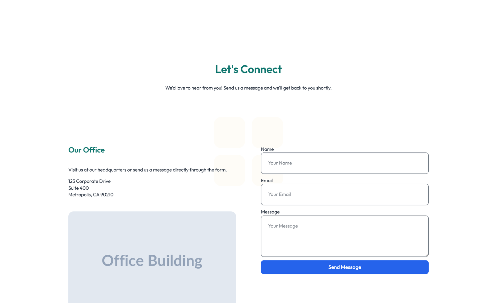 Centered Contact with Form, Info Below 60 - Elementor component