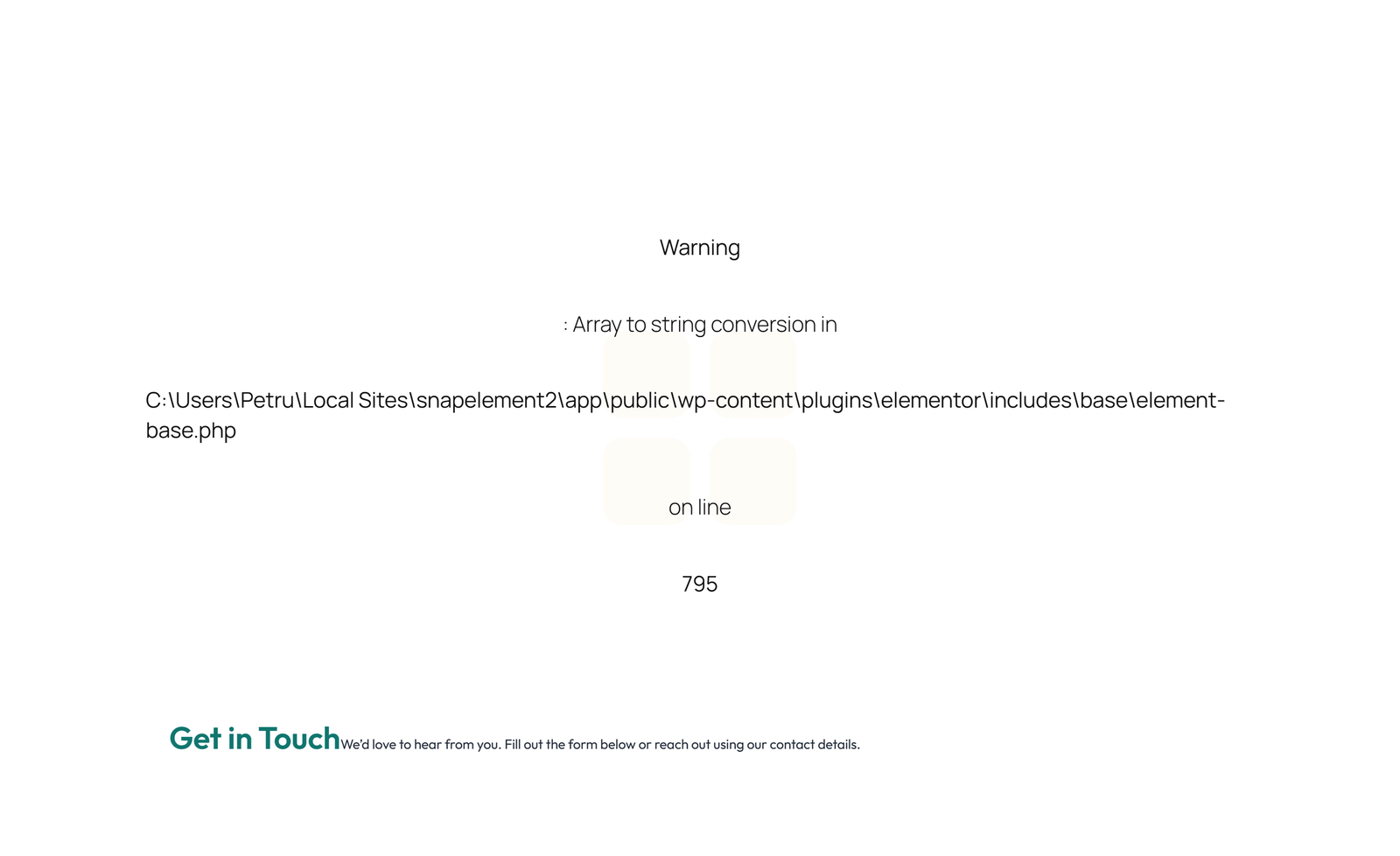 Screenshot of Split Contact with Info Left and Form Right 67 - Elementor Contact Sections component