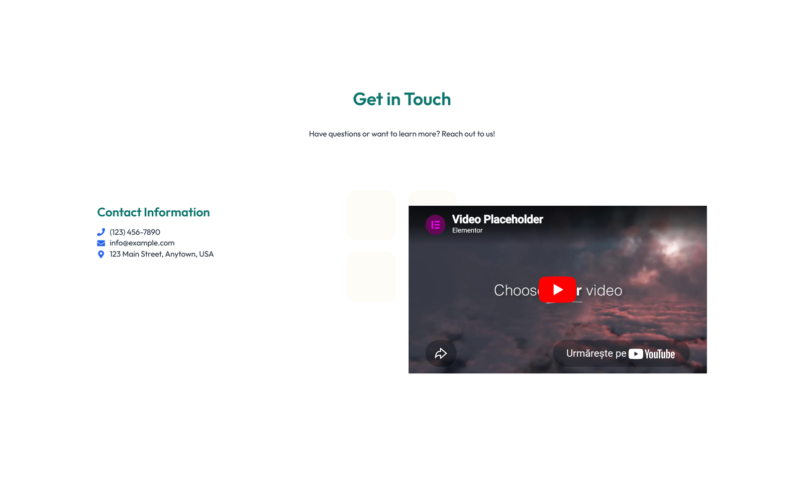 Split Contact with Info Left and Form Right 73 - Elementor component
