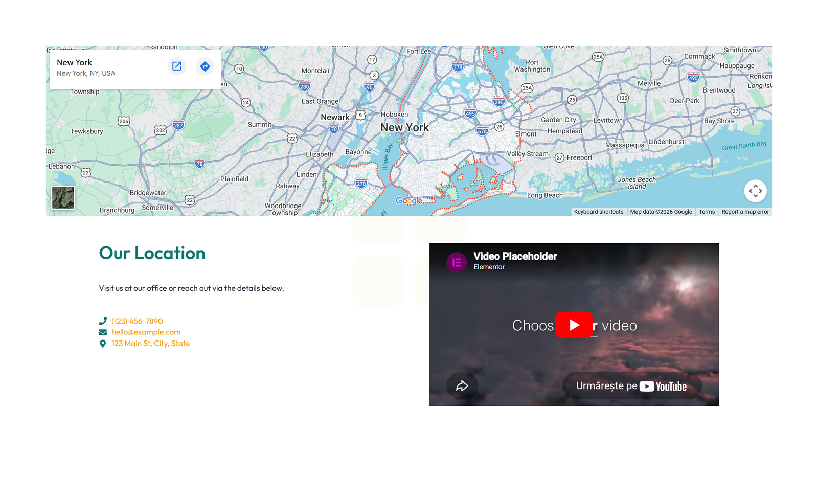Split Contact with Info Left and Form Right 88 - Elementor component