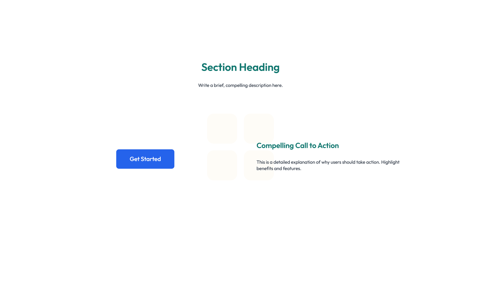 Screenshot of Centered Call to Action with Heading, Subtitle, CTA 6 - Elementor CTA Sections component