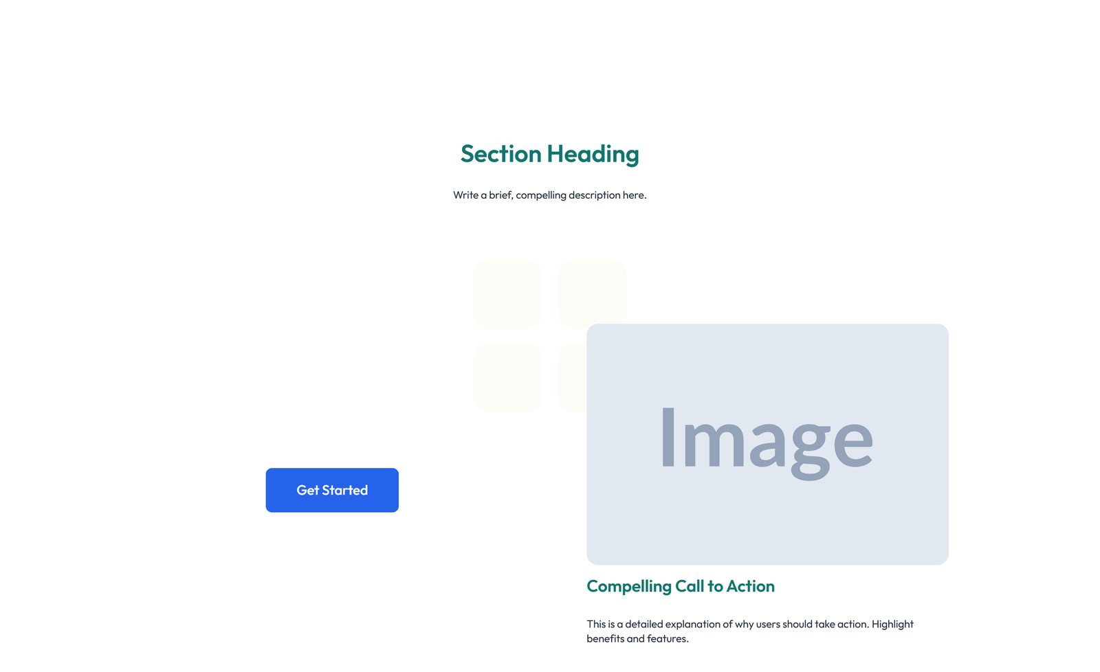 Split Call to Action with Text Left and Image Right 6 - Elementor component