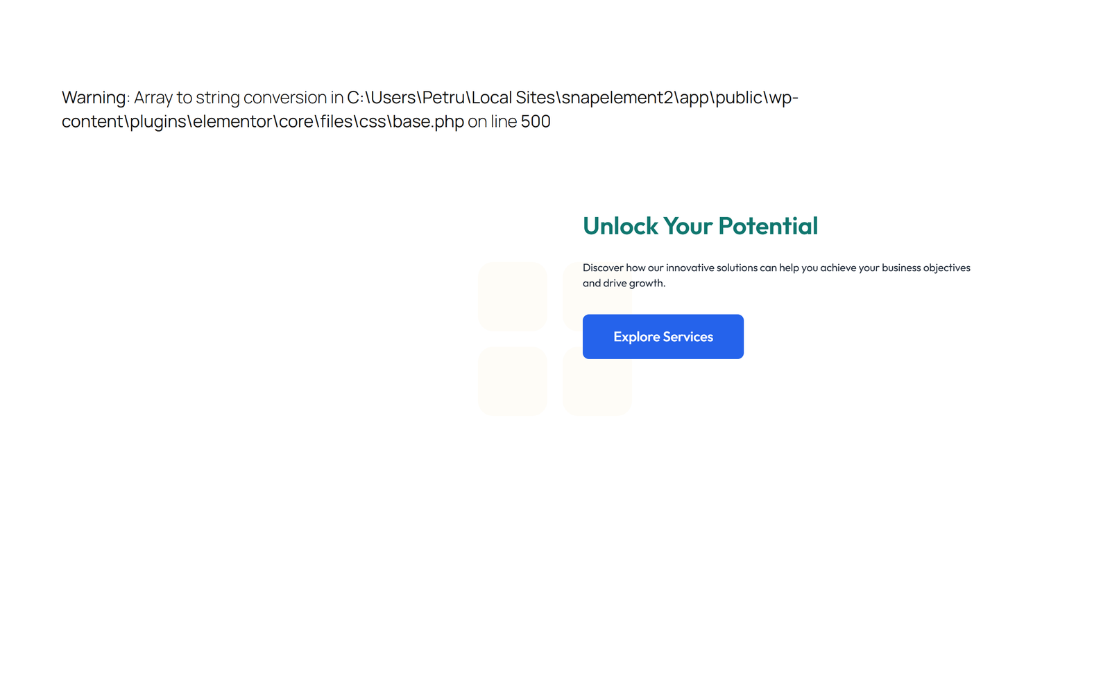 Screenshot of Centered Call to Action with Heading, Subtitle, CTA, Note 12 - Elementor CTA Sections component