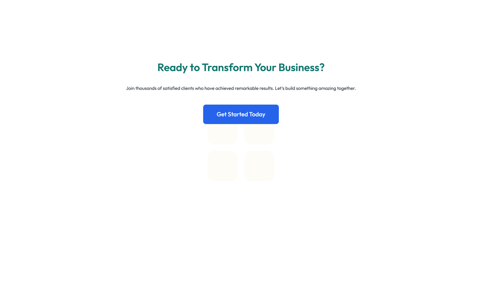Screenshot of Centered Call to Action with Heading, Subtitle, CTA 45 - Elementor CTA Sections component