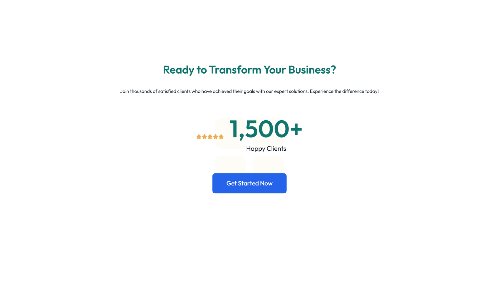 Screenshot of Centered Call to Action with Heading, Subtitle, CTA, Note 51 - Elementor CTA Sections component