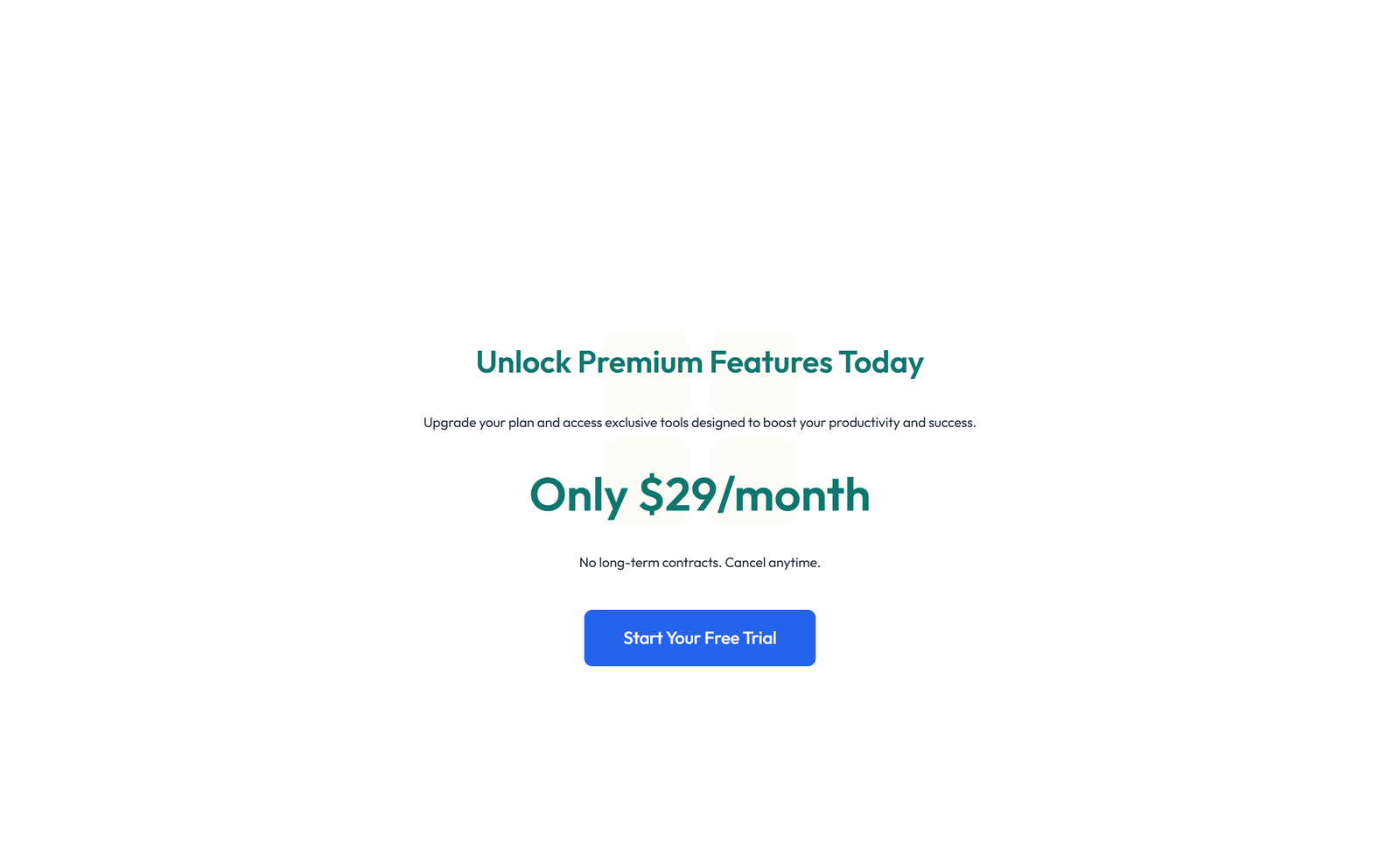 Screenshot of Centered Call to Action with Heading, Subtitle, CTA, Note 52 - Elementor CTA Sections component